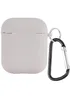 Силиконовый футляр с микрофиброй для наушников Airpods 1/2 Серый / Stone