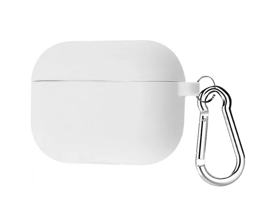 Силиконовый футляр с карабином для наушников AirPods Pro Белый / White