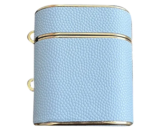 Кожаный футляр Suitcase для наушников AirPods 1/2 Blue