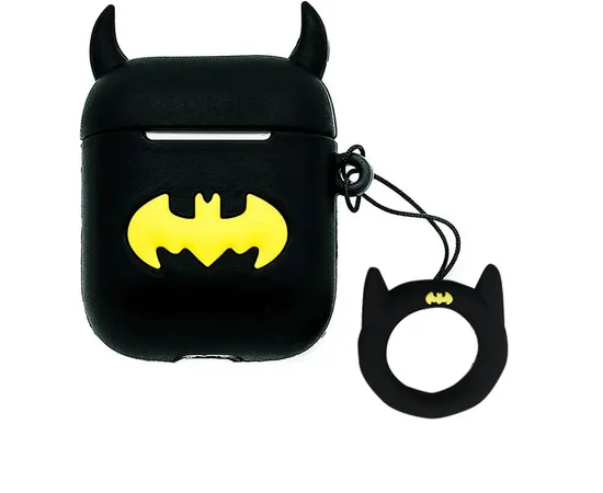 Силиконовый футляр Marvel & DC series для наушников AirPods 1/2 + кольцо Batman New 1
