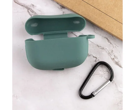 Силиконовый футляр New с карабином для наушников Airpods Pro Зеленый / Pine green