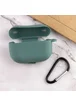 Силиконовый футляр New с карабином для наушников Airpods Pro Зеленый / Pine green