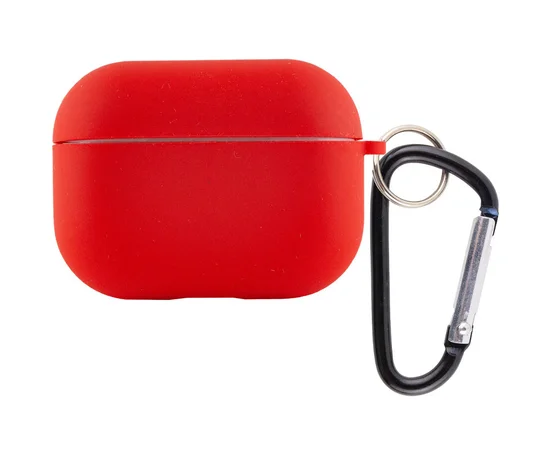 Силиконовый футляр с микрофиброй для наушников Airpods Pro Красный / Red