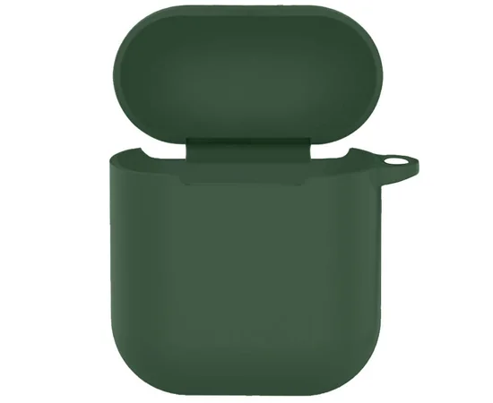 Силиконовый футляр New с карабином для наушников Airpods 1/2 Зеленый / Forest green