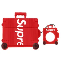 Силиконовый футляр Brand для наушников AirPods 3 + кольцо Supreme red