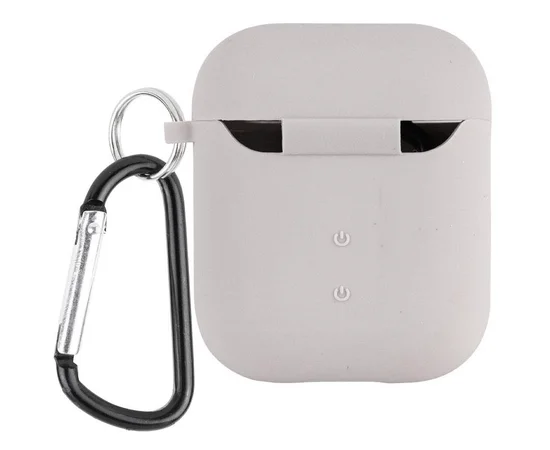 Силіконовий футляр з мікрофіброю для навушників Airpods 1/2 Сірий / Stone