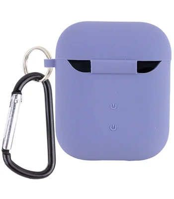 Силіконовий футляр з мікрофіброю для навушників Airpods 1/2 Сірий / Lavender Gray