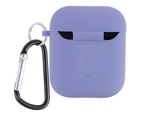 Силіконовий футляр з мікрофіброю для навушників Airpods 1/2 Сірий / Lavender Gray