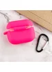 Силиконовый футляр New с карабином для наушников Airpods Pro Розовый / Barbie pink