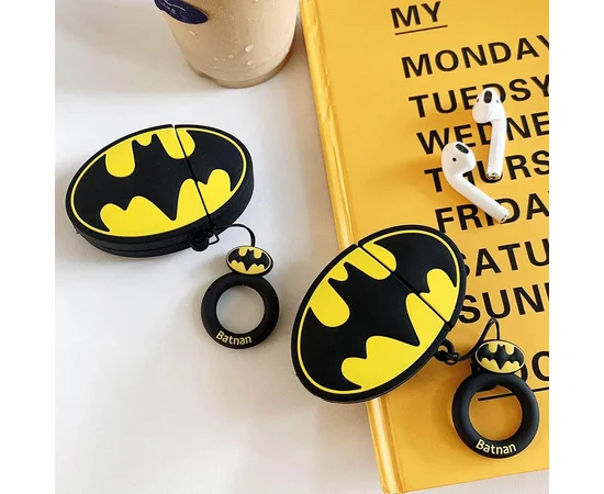 Силиконовый футляр Marvel & DC series для наушников AirPods 1/2 + кольцо Batman New 2