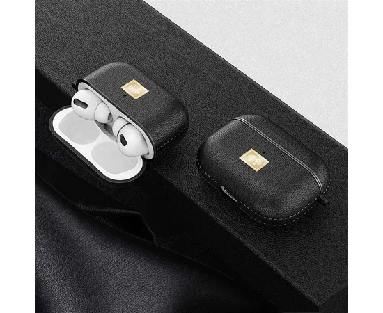 TPU футляр Leather Type для наушников AirPods Pro Черный