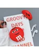 Силиконовый футляр M & M`s с карабином для наушников AirPods 1/2 Красный