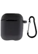 Силиконовый футляр New с карабином для наушников Airpods 1/2 Черный / Black