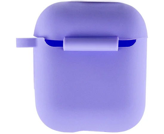 Силиконовый футляр New с карабином для наушников Airpods 1/2 Сиреневый / Dasheen
