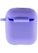 Силиконовый футляр New с карабином для наушников Airpods 1/2 Сиреневый / Dasheen