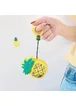 Силиконовый футляр Fruits series with Sparcles & Water для наушников AirPods + кольцо pineapple / Желтый
