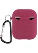 Силіконовий футляр з мікрофіброю для навушників Airpods 1/2 Бордовий / Plum