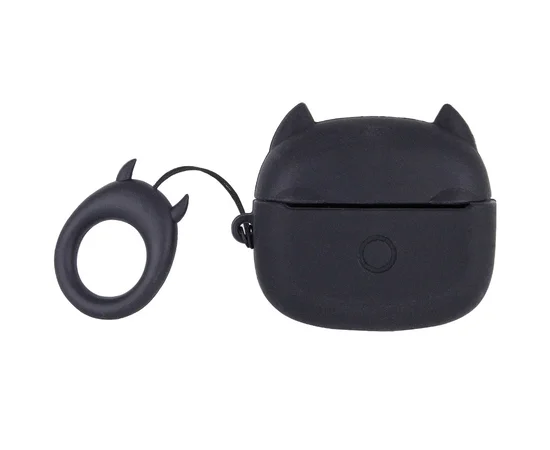 Силиконовый футляр Marvel & DC series для наушников AirPods Pro + кольцо Бетмен / Черный