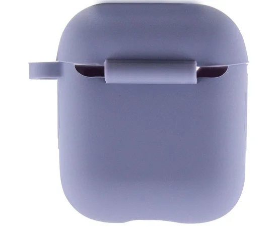 Силиконовый футляр New с карабином для наушников Airpods 1/2 Серый / Lavender Gray