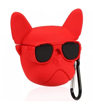 Силиконовый футляр Brand для наушников AirPods 1/2 + карабин Karl Lagerfeld red