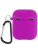 Силиконовый футляр с микрофиброй для наушников Airpods 1/2 Фиолетовый / Grape