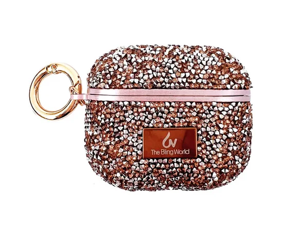 TPU чехол Bling World Rock Diamond для наушников AirPods 3 Розовый