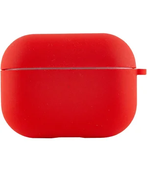 Силіконовий футляр з мікрофіброю для навушників Airpods Pro Червоний / Red