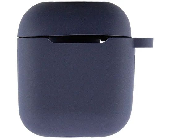 Силиконовый футляр New с карабином для наушников Airpods 1/2 Темно-синий / Midnight blue