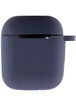 Силиконовый футляр New с карабином для наушников Airpods 1/2 Темно-синий / Midnight blue