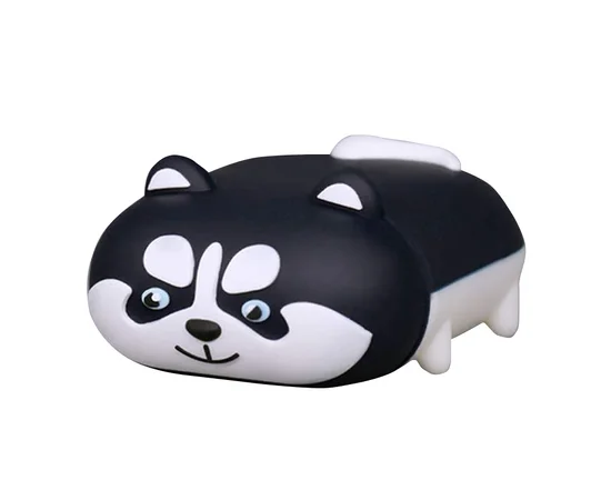 Силиконовый футляр Dogs для наушников AirPods 1/2 Haski stands / Черный