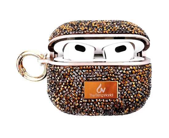 TPU чохол Bling World Rock Diamond для навушників AirPods Pro / Airpods Pro 2 Золотий