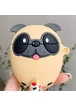 Силиконовый футляр Bulldog для наушников AirPods 1/2 + карабин Щенок бульдог/Коричневый