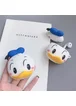 Силиконовый футляр Disney series для наушников AirPods 1/2 + карабин Дональд Дак/Бело-голубой