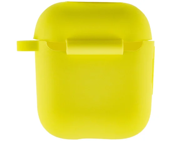 Силіконовий футляр New з карабіном для навушників Airpods 1/2 Жовтий / Bright Yellow
