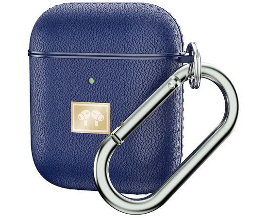 TPU футляр Leather Type для наушников AirPods 1/2 Синий
