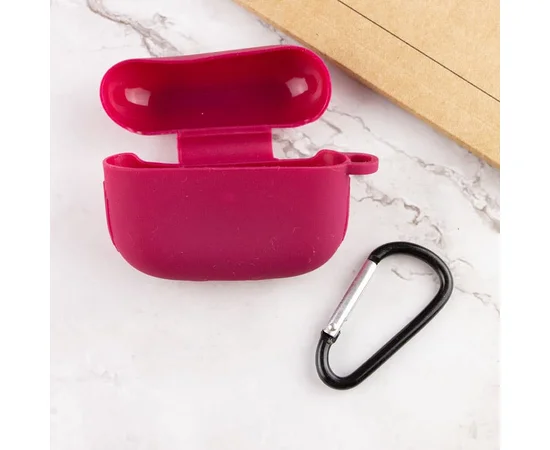 Силиконовый футляр New с карабином для наушников Airpods Pro Бордовый / Maroon