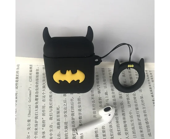 Силиконовый футляр Marvel & DC series для наушников AirPods 1/2 + кольцо Batman New 1