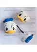 Силиконовый футляр Disney series для наушников AirPods 1/2 + карабин Дональд Дак/Бело-голубой