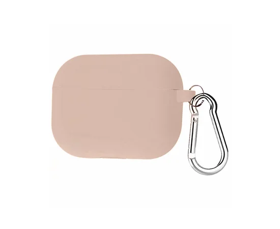 Силиконовый футляр с карабином для наушников AirPods Pro Розовый / Light Flamingo