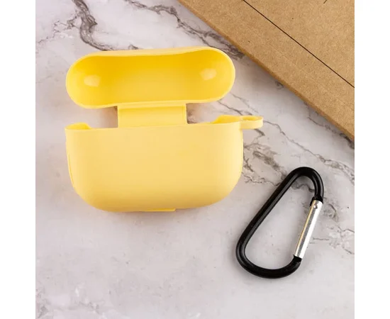 Силиконовый футляр New с карабином для наушников Airpods Pro Желтый / Yellow