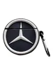 Силиконовый футляр Logo series для наушников AirPods + карабин Mercedes / Черный