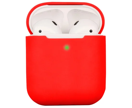 Силиконовый футляр для наушников AirPods 1/2 Красный / Red