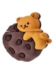 Силиконовый футляр Teddy Bear для наушников AirPods 1/2 Медведь на печенье/Коричневый