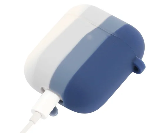 Силиконовый футляр Colorfull для наушников AirPods 1/2 Белый / Синий