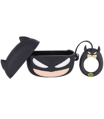 Силиконовый футляр Marvel & DC series для наушников AirPods Pro + кольцо Бетмен / Черный