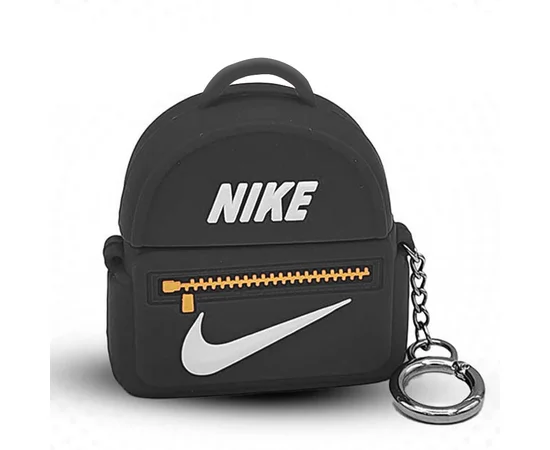 Силиконовый футляр Brand для наушников AirPods 1/2 + кольцо Nike Bag Black