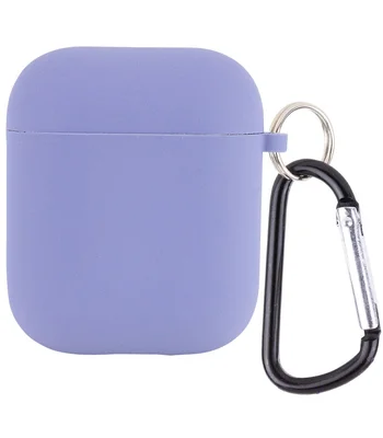 Силіконовий футляр з мікрофіброю для навушників Airpods 1/2 Сірий / Lavender Gray