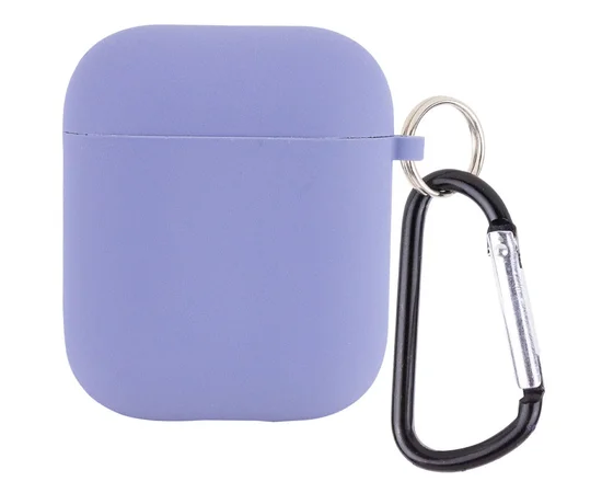Силіконовий футляр з мікрофіброю для навушників Airpods 1/2 Сірий / Lavender Gray