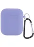 Силіконовий футляр з мікрофіброю для навушників Airpods 1/2 Сірий / Lavender Gray