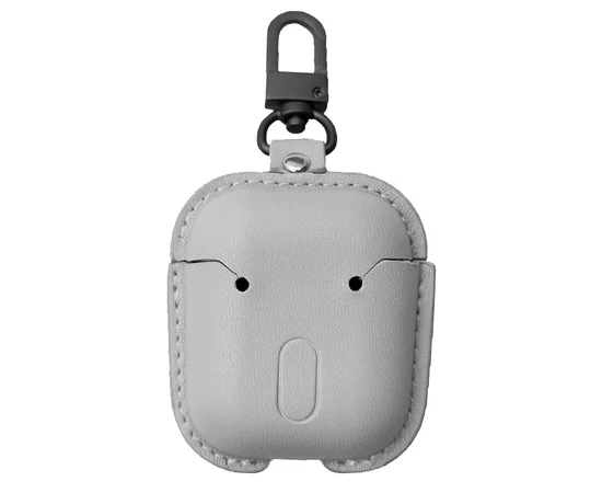 Кожаный футляр Leather bag для наушников AirPods Серый
